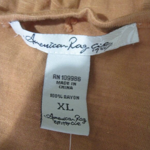 American Rag Rayon Floral Caramel Sleeveless Flowy Blouse Womens XLarge Tank Top - Picture 7 of 8